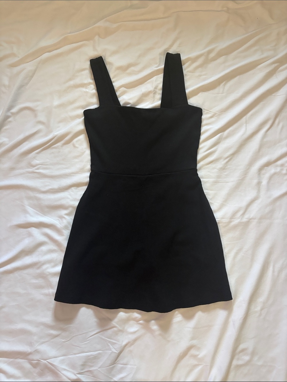 PINK Victoria's Secret Black Square-Neck Ribbed Mini Dress